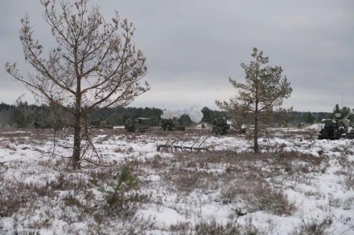 Obuses M109 del Ejército de Tierra de España en el Ejercicio Forging Thunder